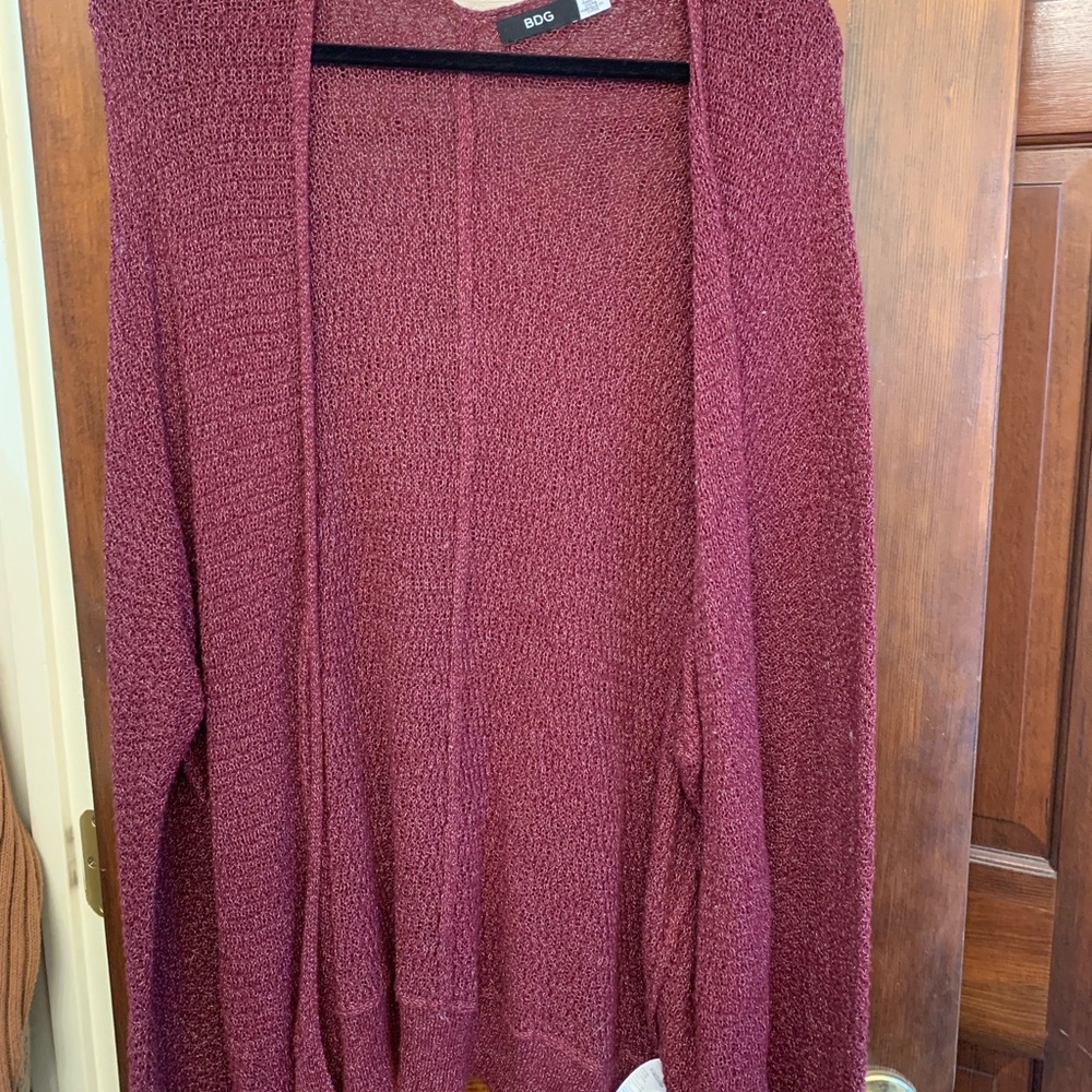 Red cardigan